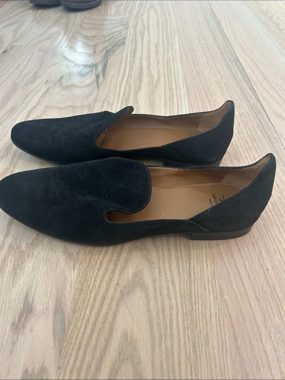 Aquatalia Black Suede Slip-On Loafers - Picture 4 of 13